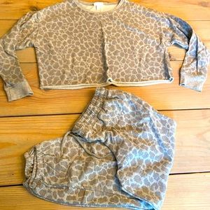 Leopard print matching sweat pants and shirt from Target